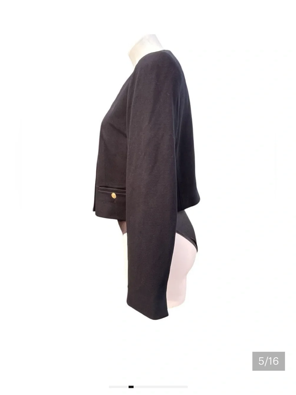 J. Crew Black Cropped Lady With Gold Button Detail Jacket New Size 12